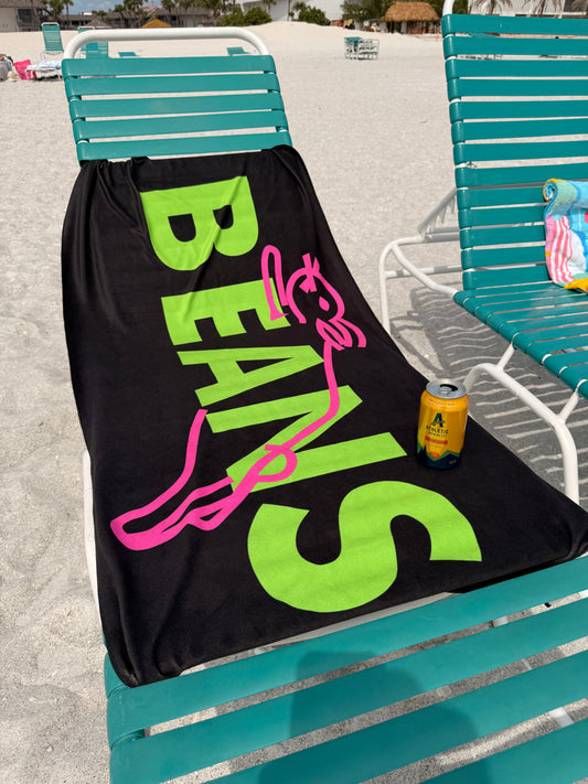 **PRE ORDER ** BEANS MICROFIBER BEACH TOWEL (FREE TOTE BAG INCLUDED)
