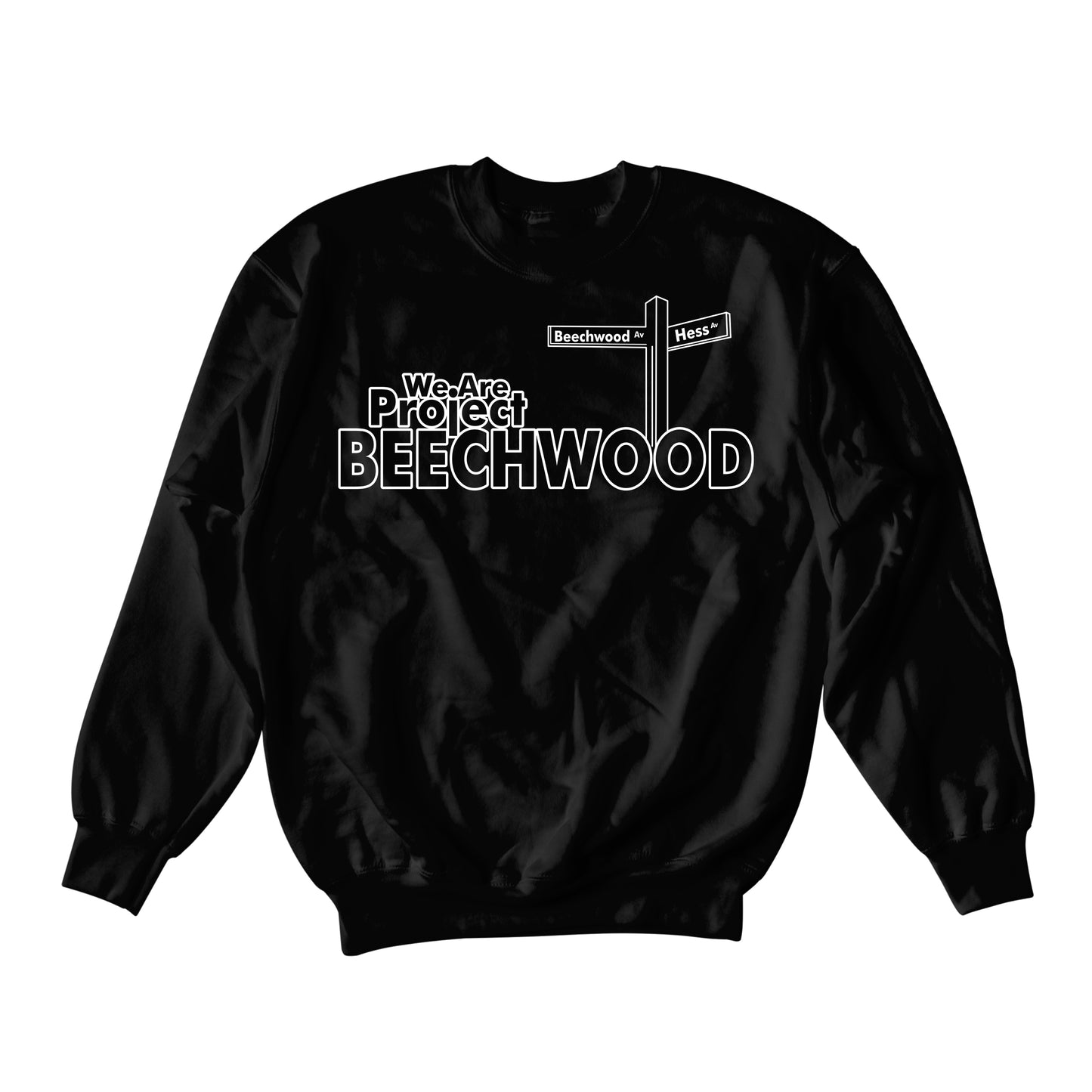 WE ARE PROJECT BEECHWOOD CREWNECK - BLACK
