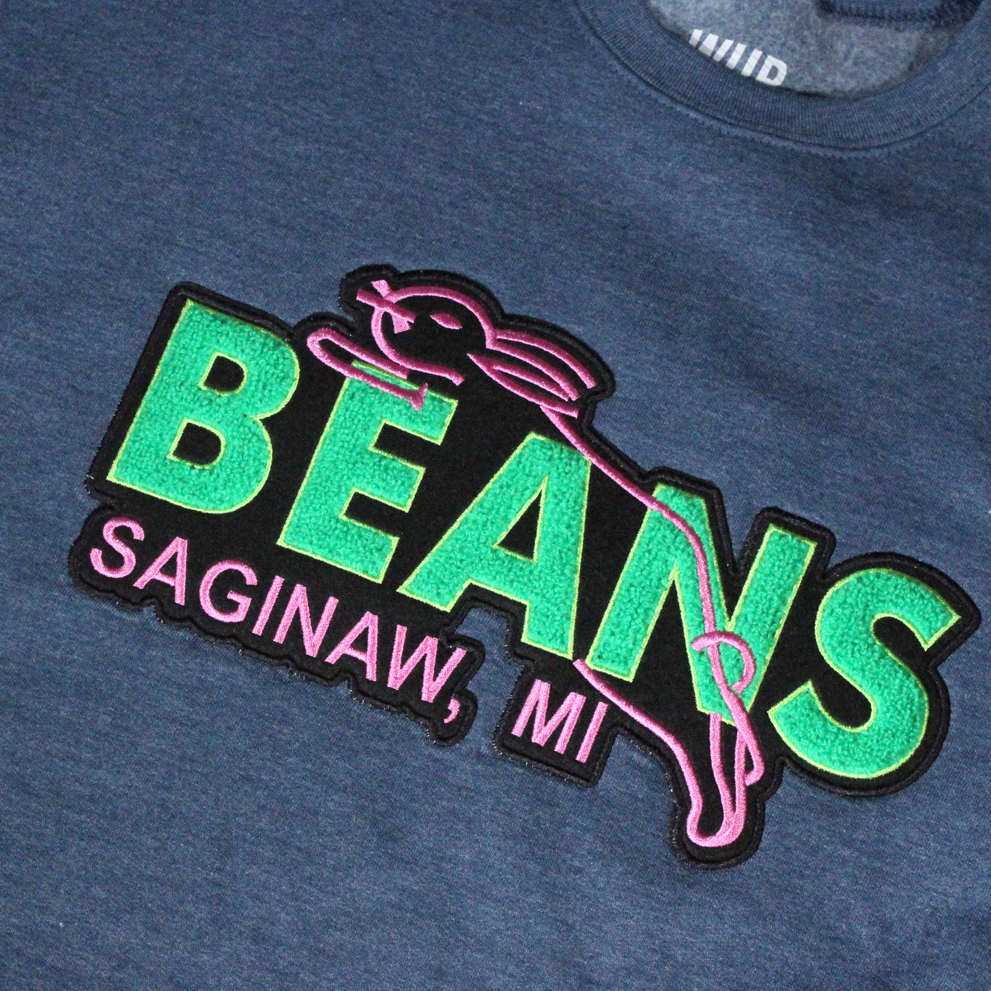 Chenille Beans Crewneck - Blue