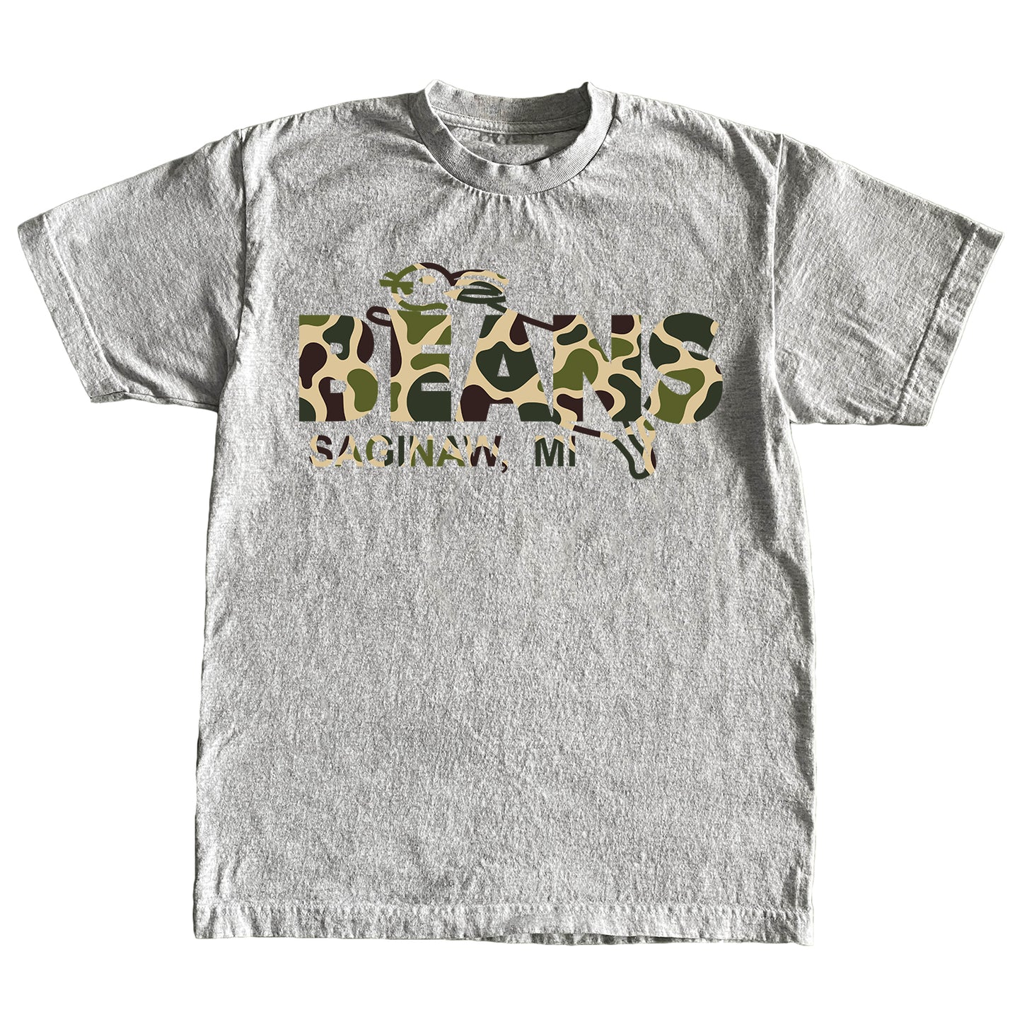 DUCK CAMO BEANS T-SHIRT - GREY