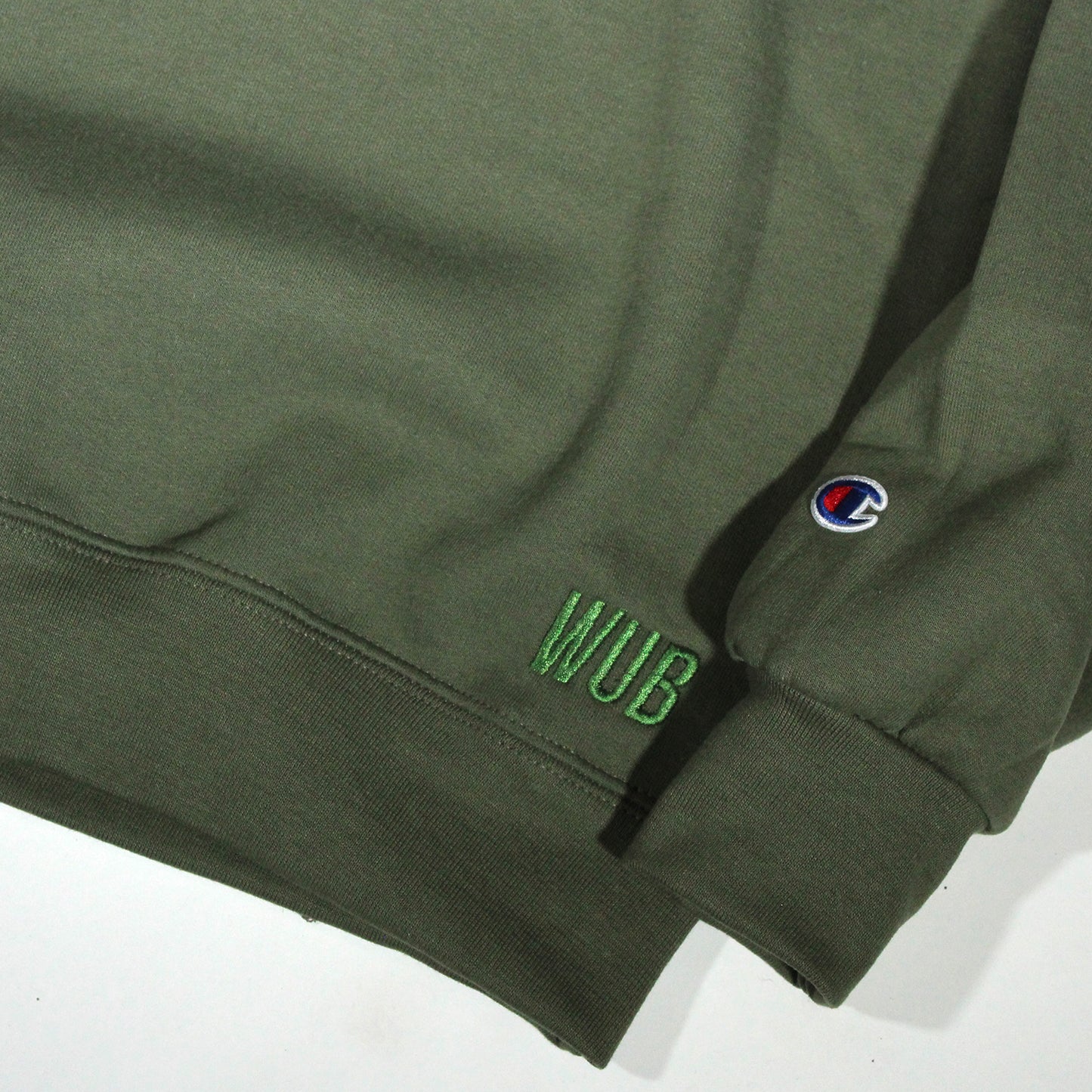Find Your Peace Full Embroidered Golf Crewneck - Olive Green