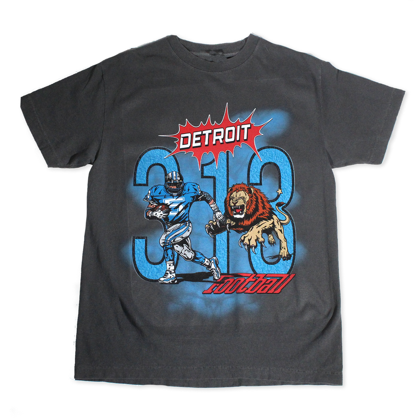 DETROIT VTG STYLE 313 TEE - VINTAGE WASH BLACK