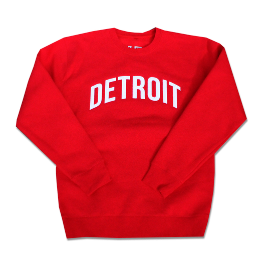DETROIT FELT CREWNECK - RED