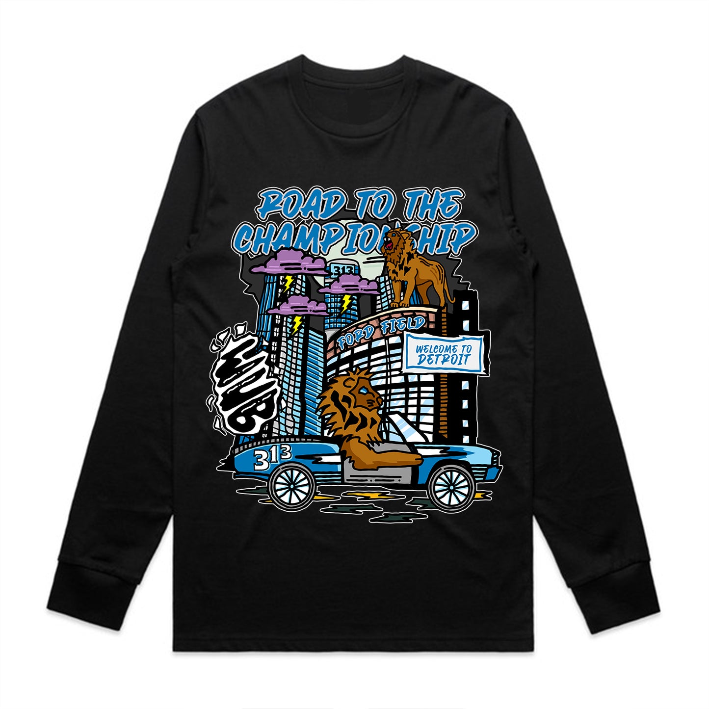 DETROIT ROAD TO THE CHAMPIONSHIP LONGSLEEVE - BLACK