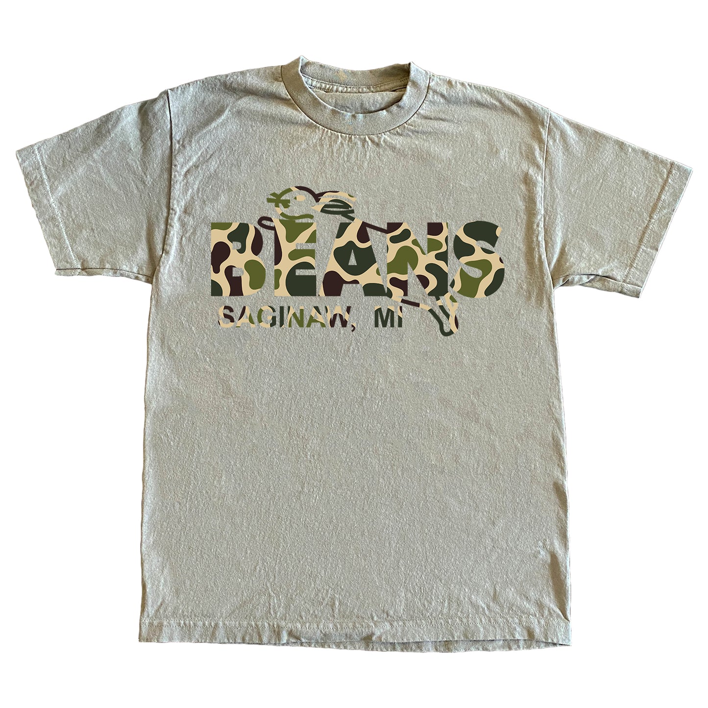 DUCK CAMO BEANS T-SHIRT - SAND