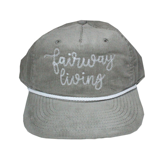 Fairway Living Chain Stitch Corduroy Rope Hat - Sage Green