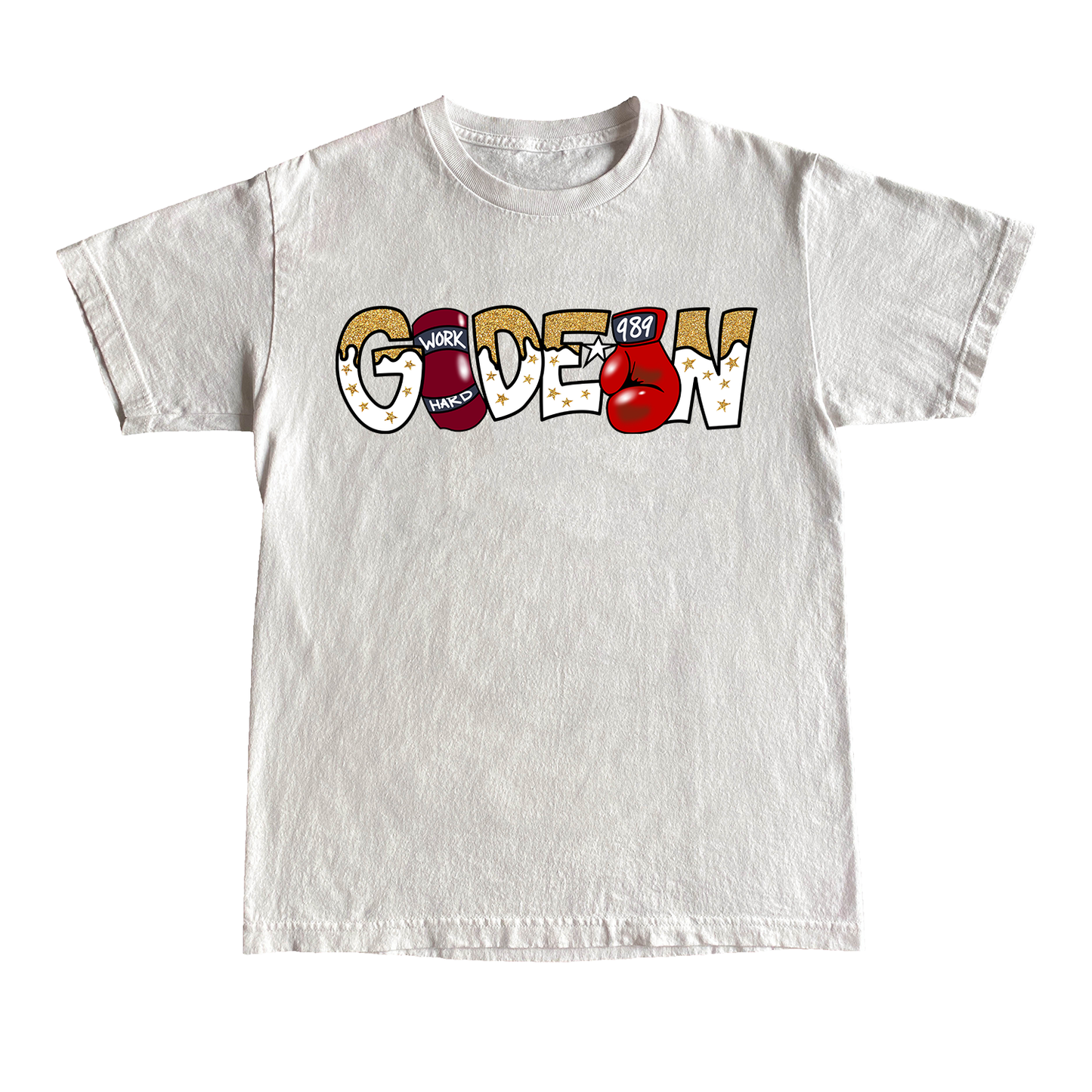 Gideon Boxing Gloves T-Shirt - White