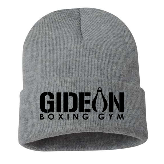 Gideon Boxing Embroidered Beanie - Grey