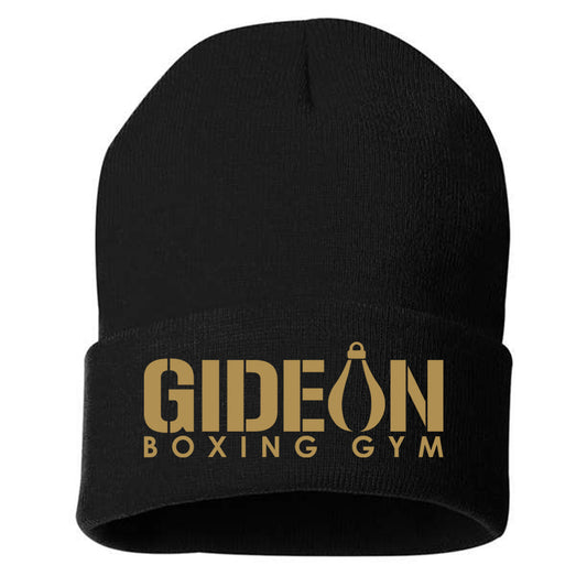 Gideon Boxing Embroidered Beanie - Black