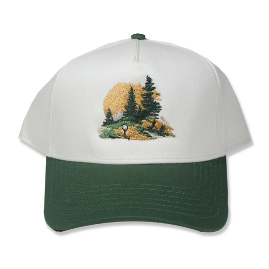 Find Your Peace Golf Snapback Hat - Natural / Green