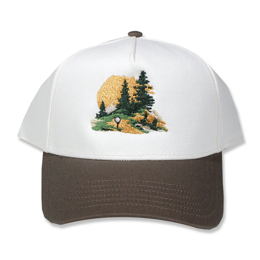 Find Your Peace Golf Snapback Hat - Natural / Walnut