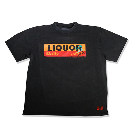 LIQUOR LOTTO WUB - VINTAGE WASH TEE - BLACK