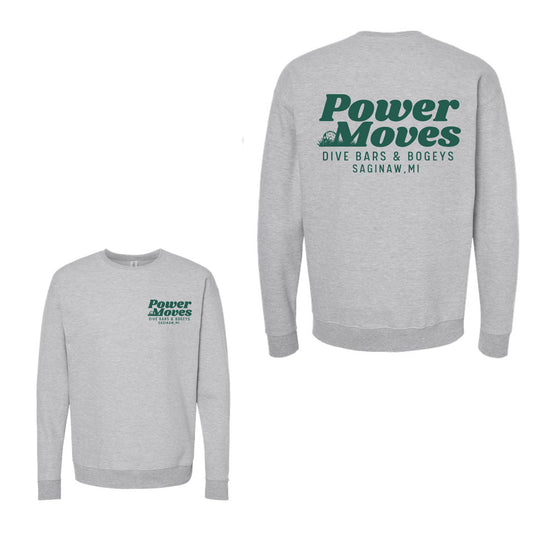 Power Moves Dive Bar Crewneck - Ash Grey