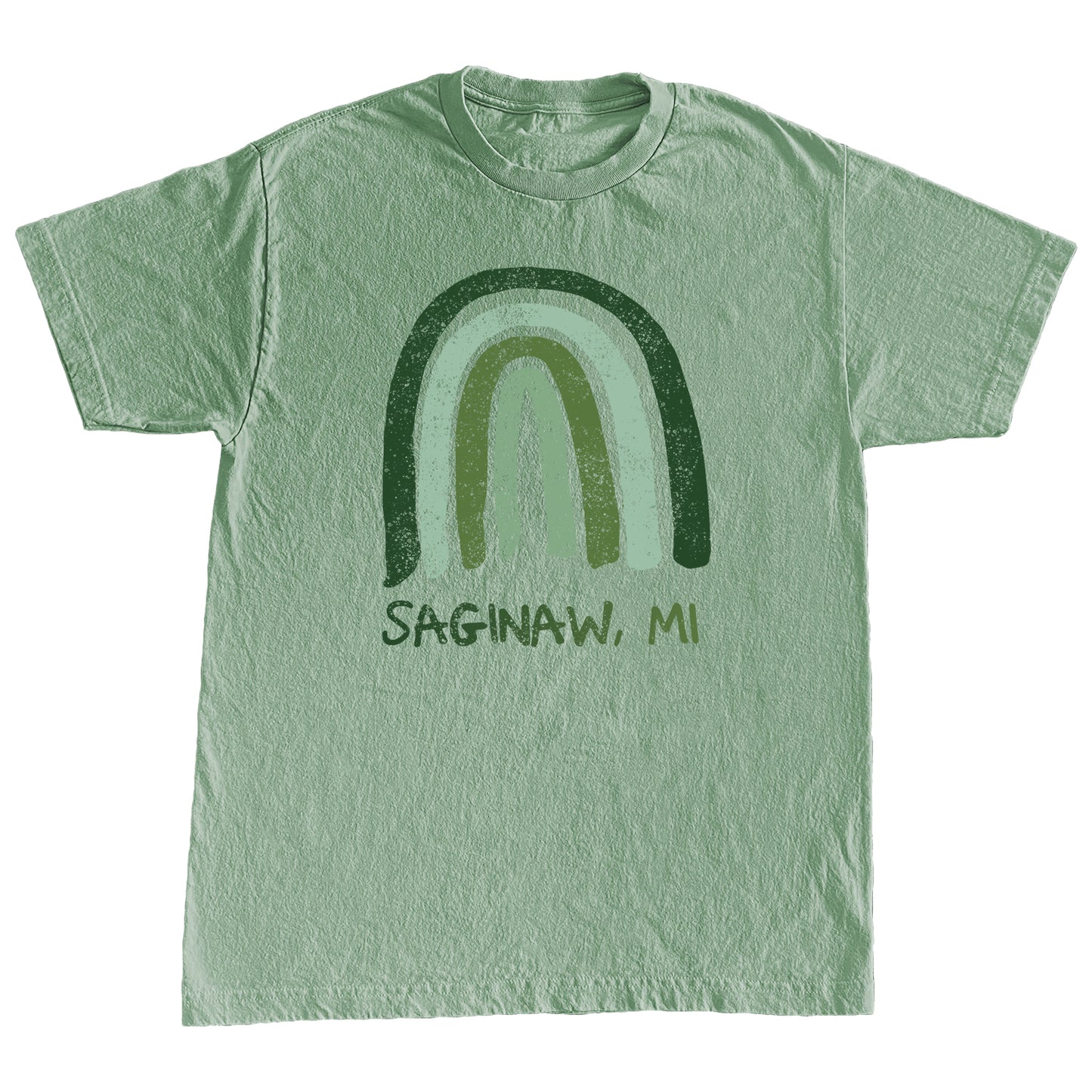 ST PATTYS RAINBOW TEE - SAGE GREEN
