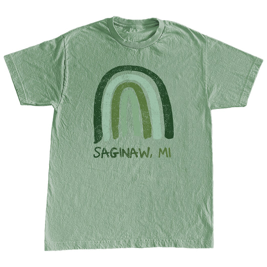 ST PATTYS RAINBOW TEE - SAGE GREEN