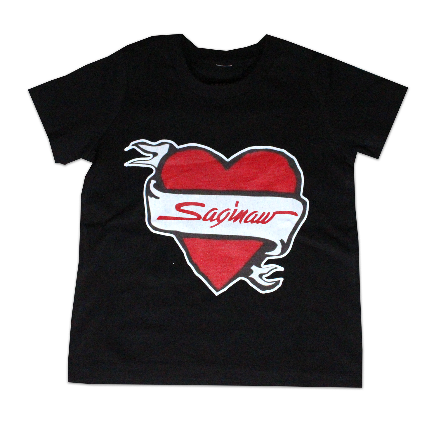 TRADITIONAL SAGINAW HEART TODDLER/ KIDS TEE - BLACK
