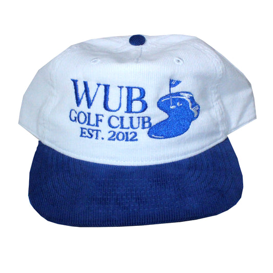 Wub Golf Club 2 Tone Corduroy Hat - White/ Royal