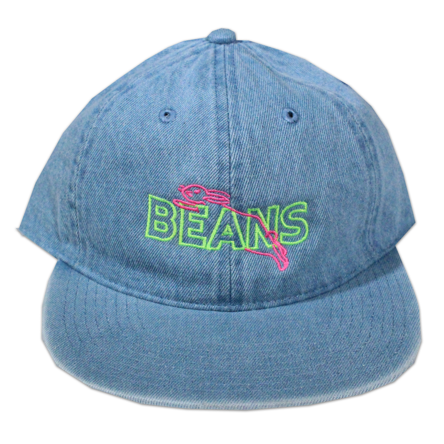 BEANS EMBROIDERED HAT - LIGHT DENIM 6 PANEL