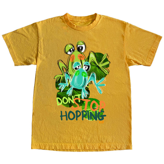 DONT STOP HOPPIN TEE - MUSTARD GOLD
