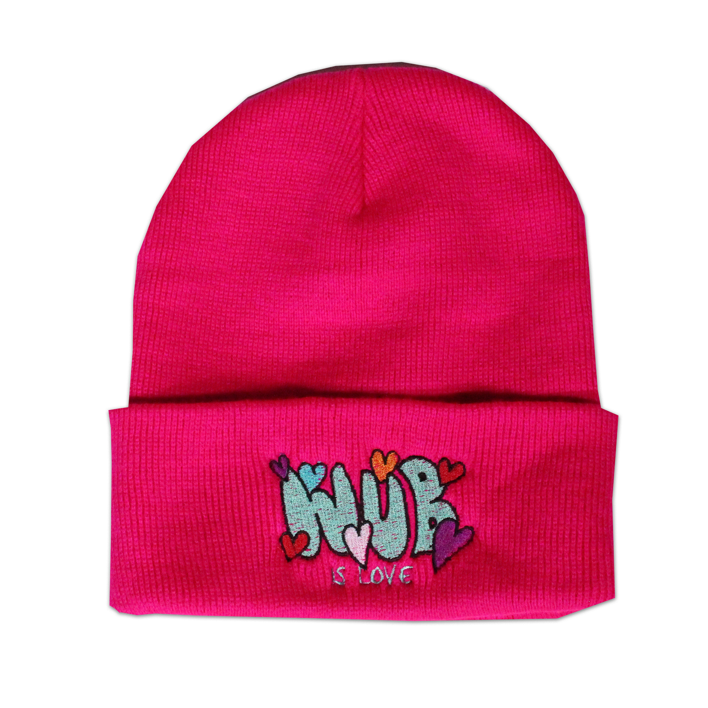 WUB IS LOVE BEANIE - HOT PINK