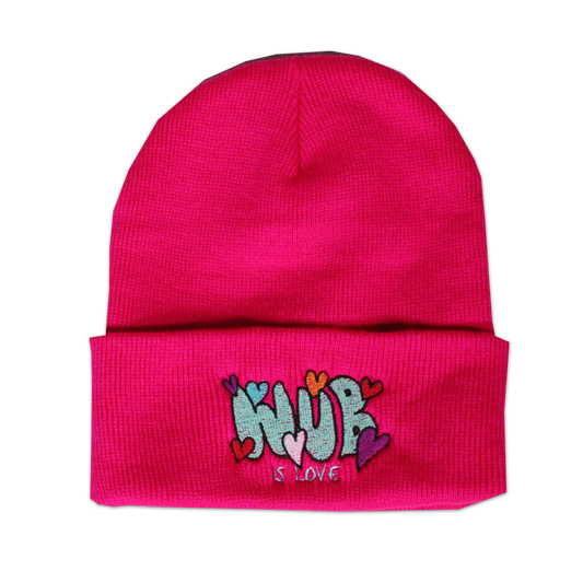 WUB IS LOVE BEANIE - HOT PINK