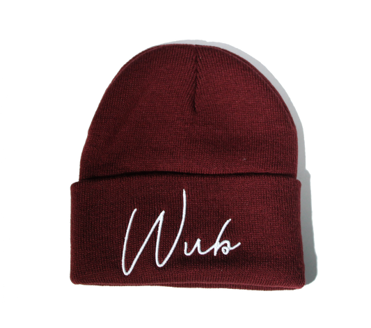 WUB 3d Script Beanie - Maroon