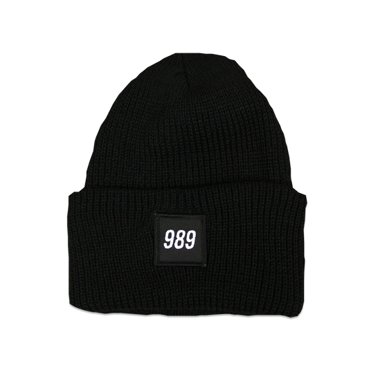 989 BEANIE - BLACK WAFFLE