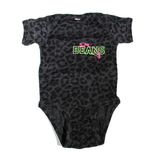 Beans Onesie - Black Leopard