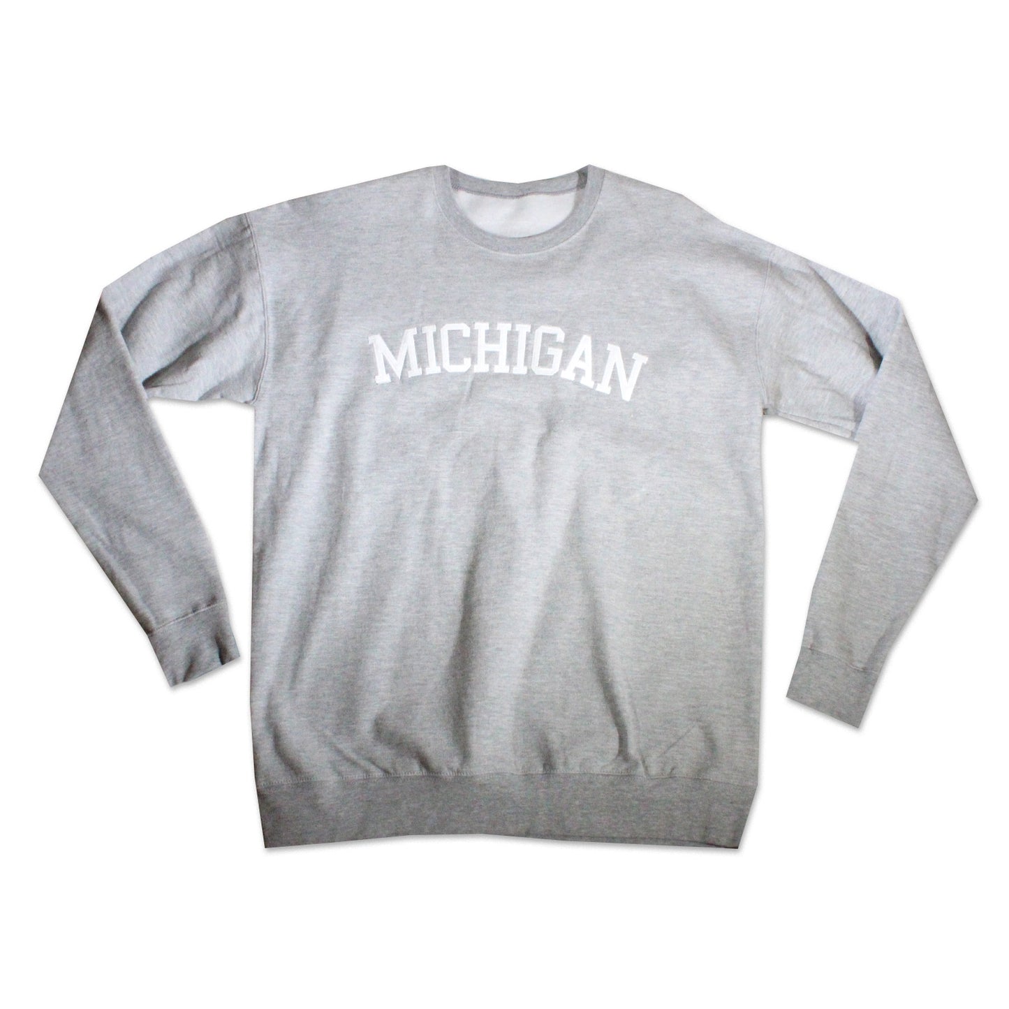 MICHIGAN FELT CREWNECK - GREY