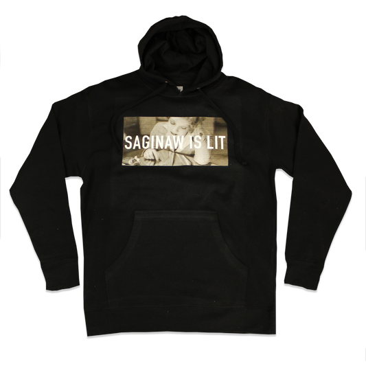 SAGINAW IS LIT HOODIE - BLACK