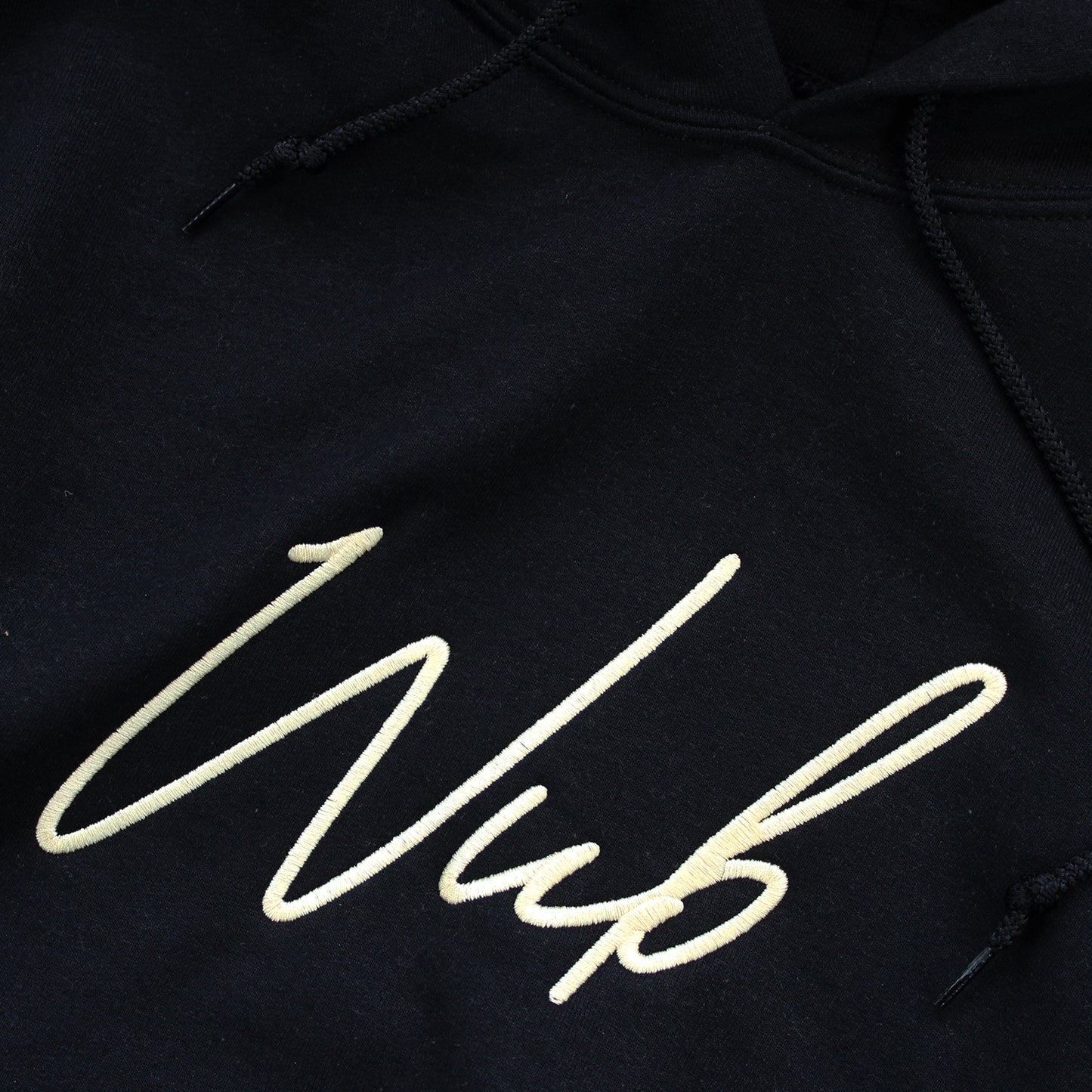 SCRIPT HOODIE EMBROIDERED - BLACK