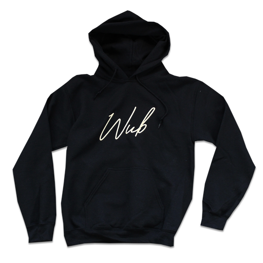 SCRIPT HOODIE EMBROIDERED - BLACK