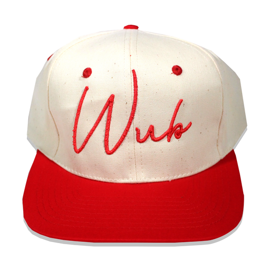Vintage Puff Script Snapback - Red