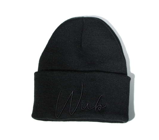 WUB 3d Script Beanie - Black
