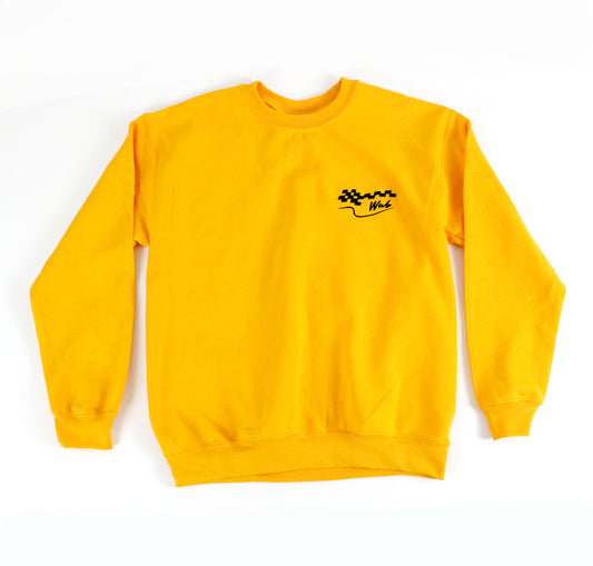 CHECKERED FLAG CREWNECK - GOLDEN YELLOW