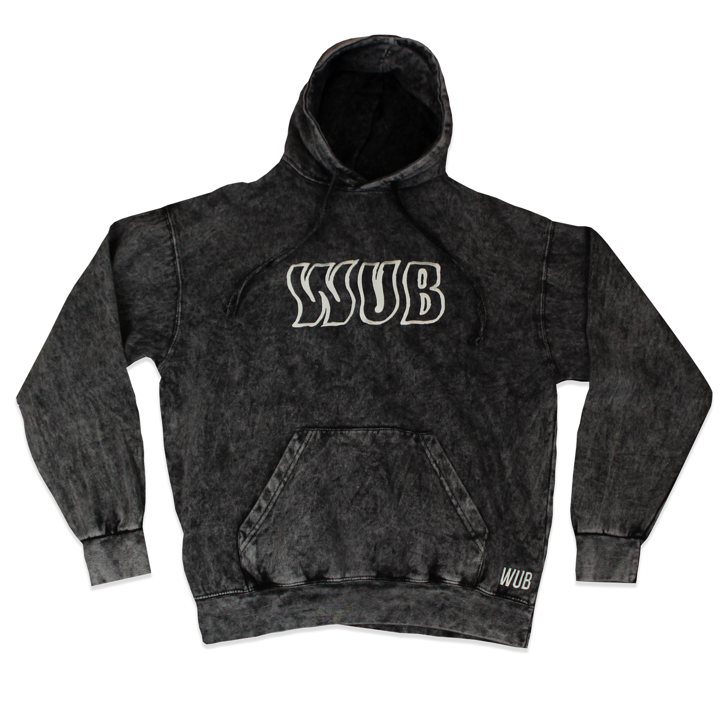 SKEWED HOODIE BLACK MINERAL DYE