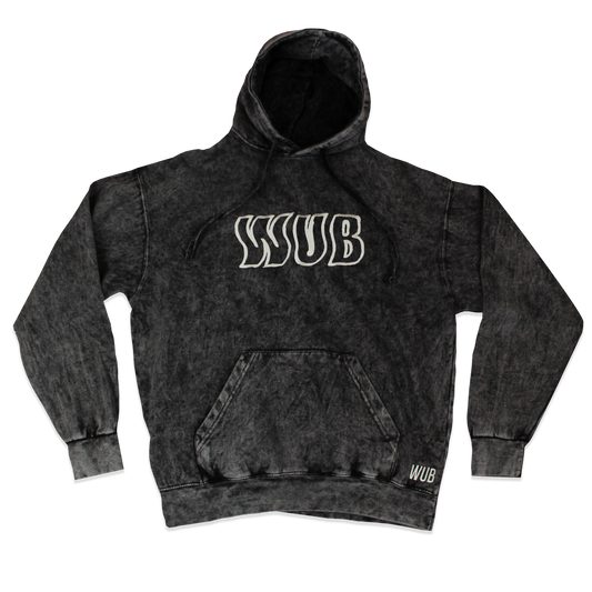 SKEWED HOODIE BLACK MINERAL DYE