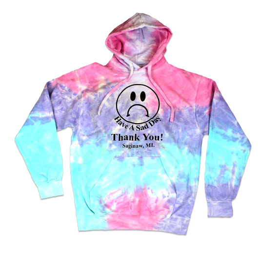 SAD IN SAGINAW BAG HOODIE - TIE DYE