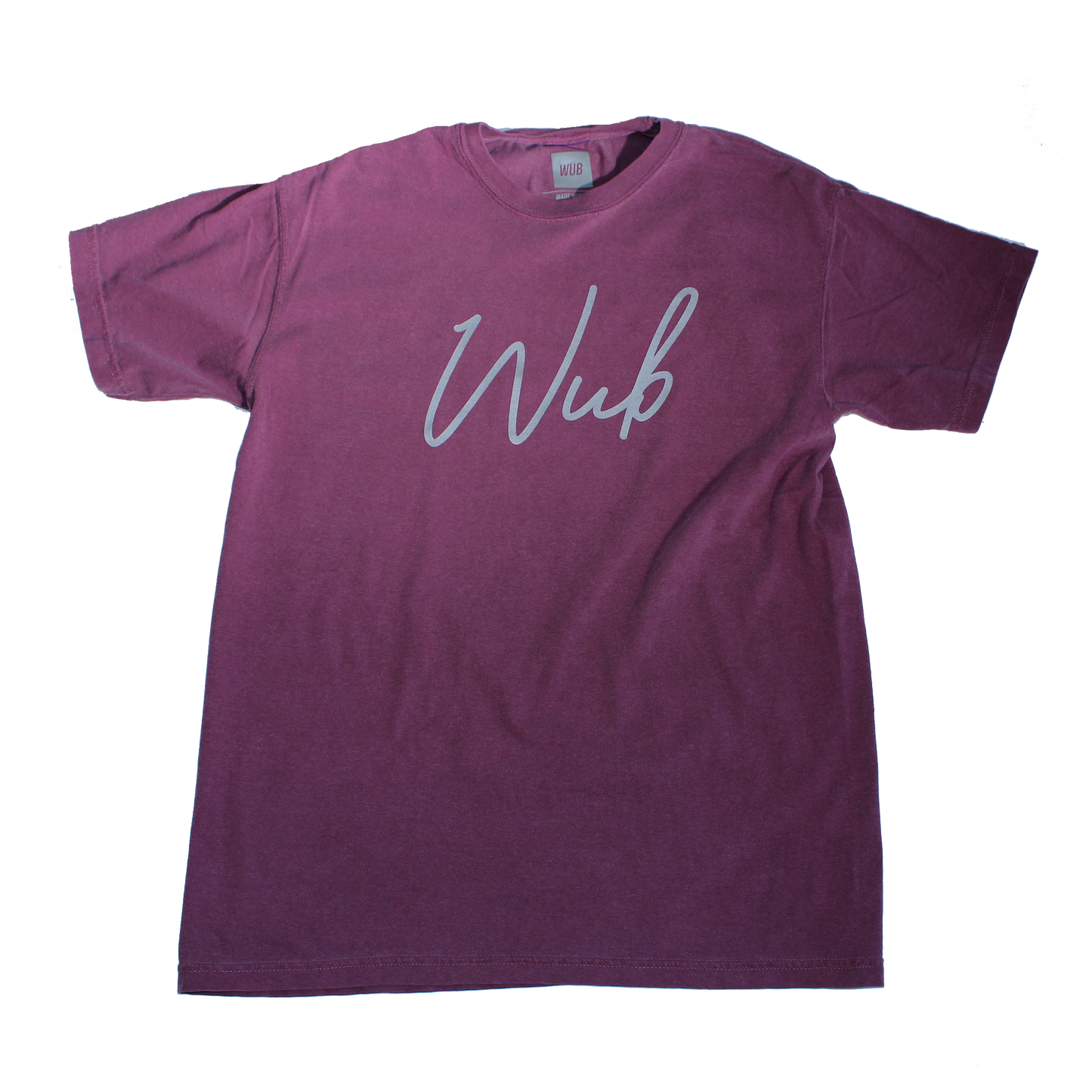 SCRIPT PIGMNET DYE TEE - BERRY