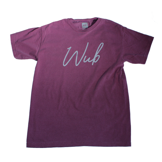 SCRIPT PIGMNET DYE TEE - BERRY