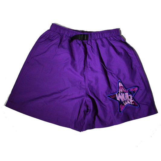 WUB STAR NYLON TREK SHORTS - PURPLE