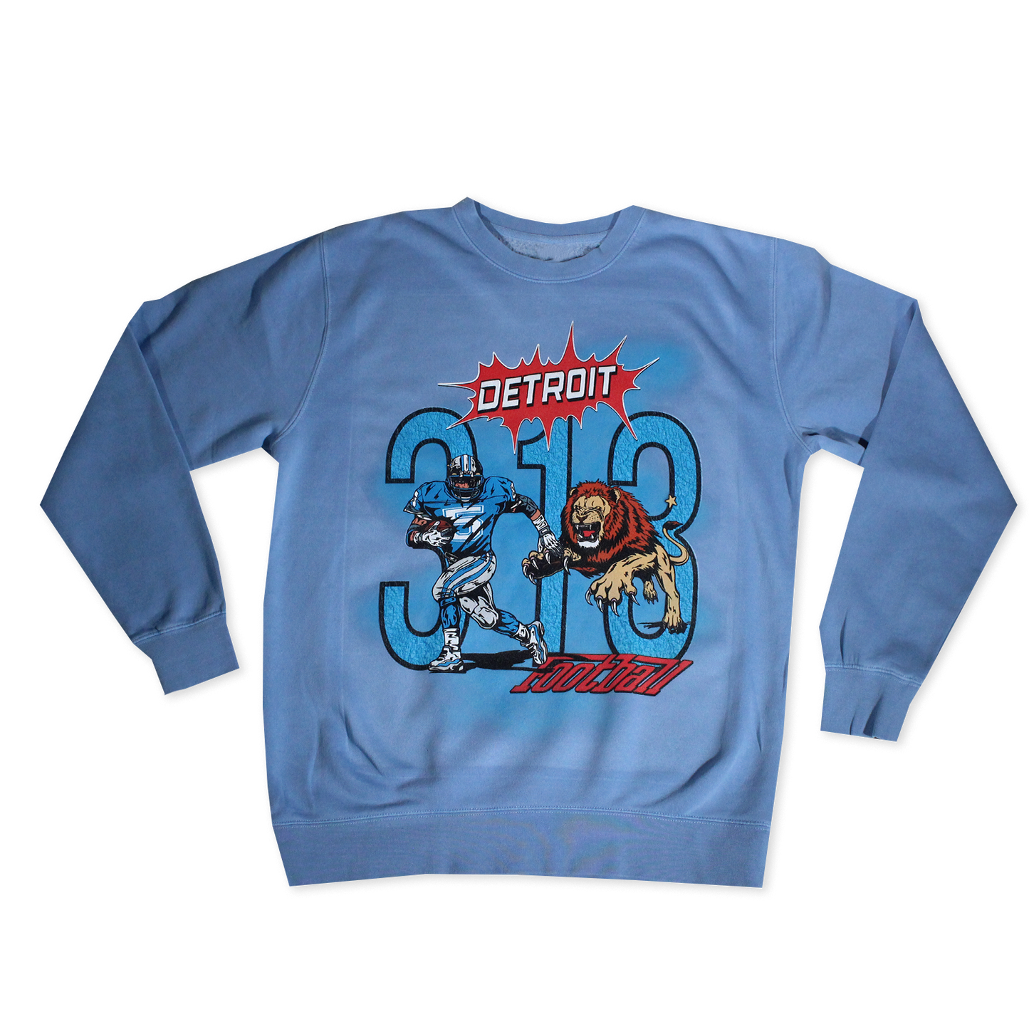 DETROIT VTG STYLE 313 CREWNECK - PIGMENT WASH BLUE