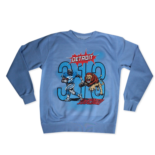 DETROIT VTG STYLE 313 CREWNECK - PIGMENT WASH BLUE