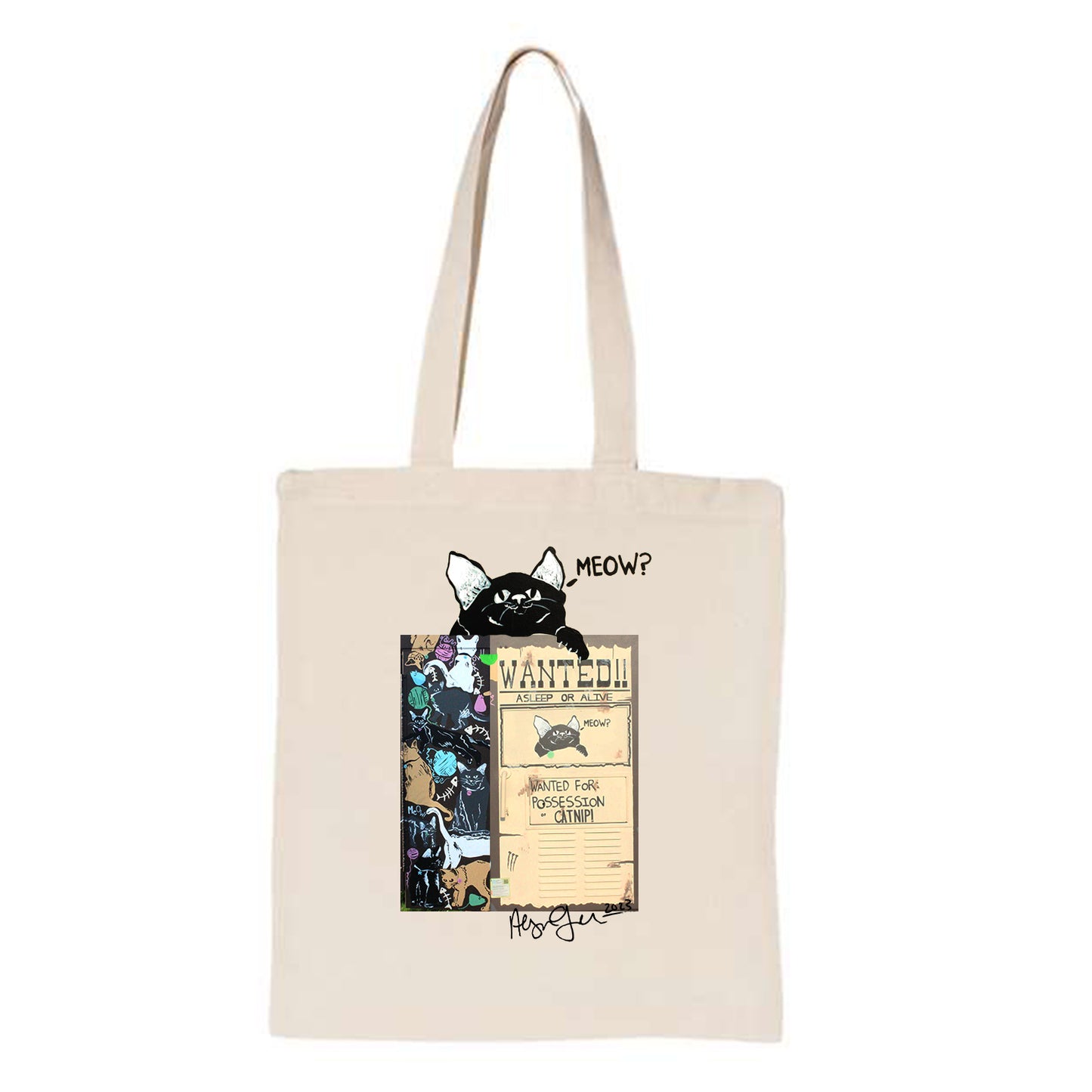 ALEJANDRO GONZALEZ CANVAS TOTE - CREAM