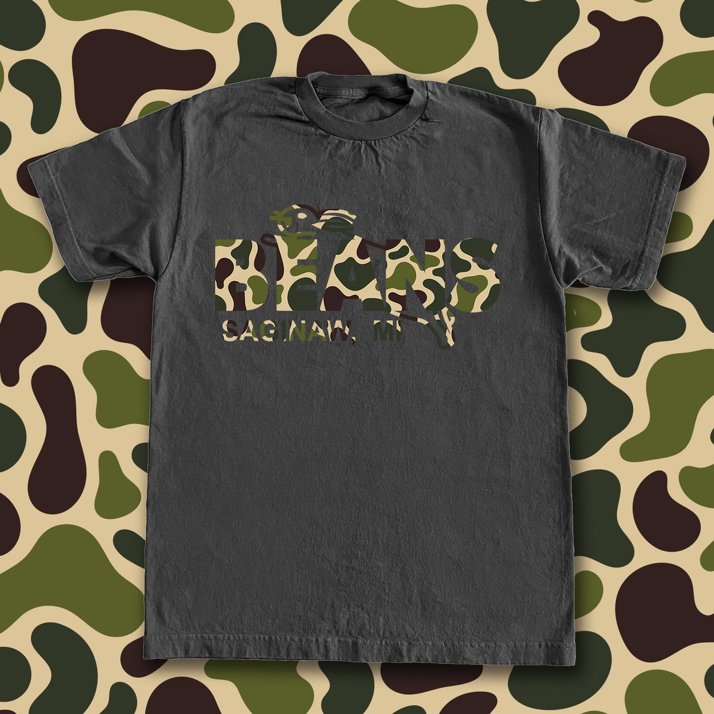 DUCK CAMO BEANS T-SHIRT - SMOKE GREY