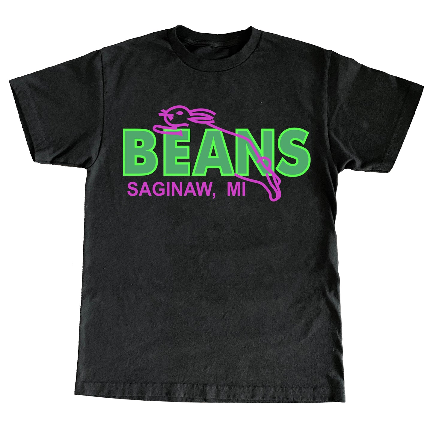 BEANS SAGINAW MICHIGAN SHIRT - BLACK