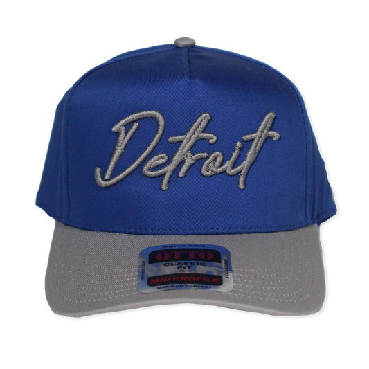 DETROIT PUFF SCRIPT SNAPBACK - BLUE/ GREY