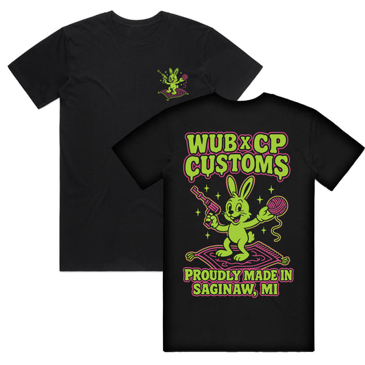 THE RUG RABBIT T-SHIRT x CP CUSTOMS - BLACK