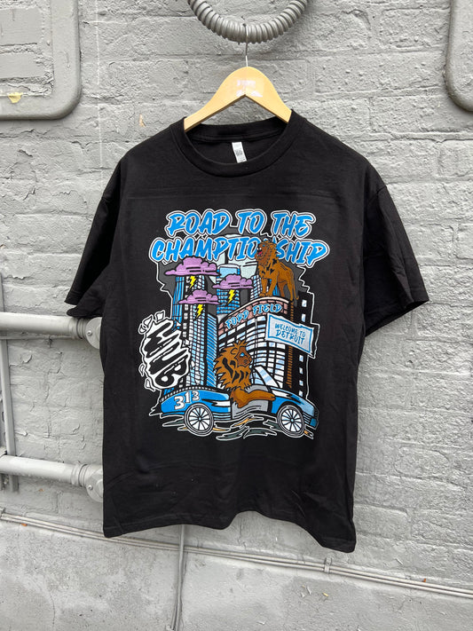 DETROIT ROAD TO THE CHAMPIONSHIP TEE - BLACK