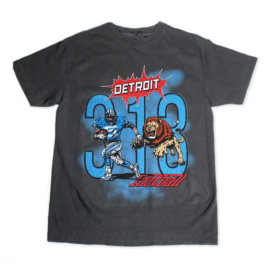 DETROIT VTG STYLE 313 TEE - VINTAGE WASH BLACK